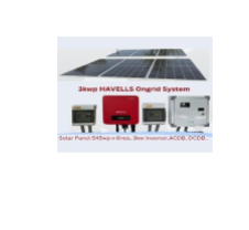 3 kW Solar Plant Panel Make Waaree Invertor Havells BOS Cables Poly Cab